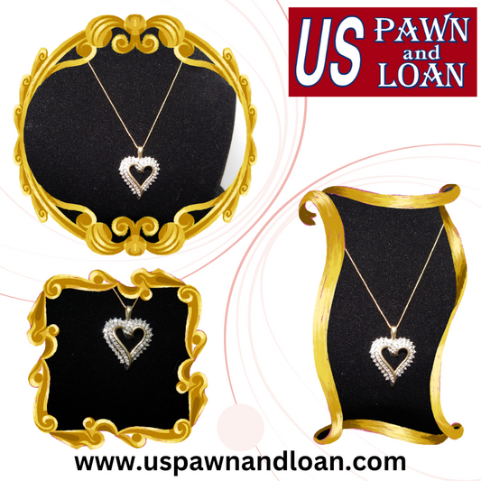 14k Gold Heart Pendant (4.5g, 1/2ct tw) | US Pawn and Loan