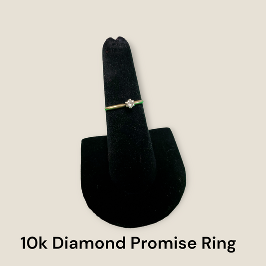Whispers of Forever: 10k Gold Promise Ring with 0.1ctw – A Love Story in Every Sparkle | US Pawn and Loan