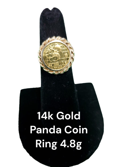 14k Gold Panda Coin Ring (.25oz AU) | US Pawn and Loan